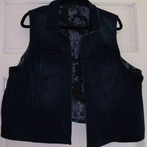 Lane Bryant Women's Denim Dark Blue Vest Size 22